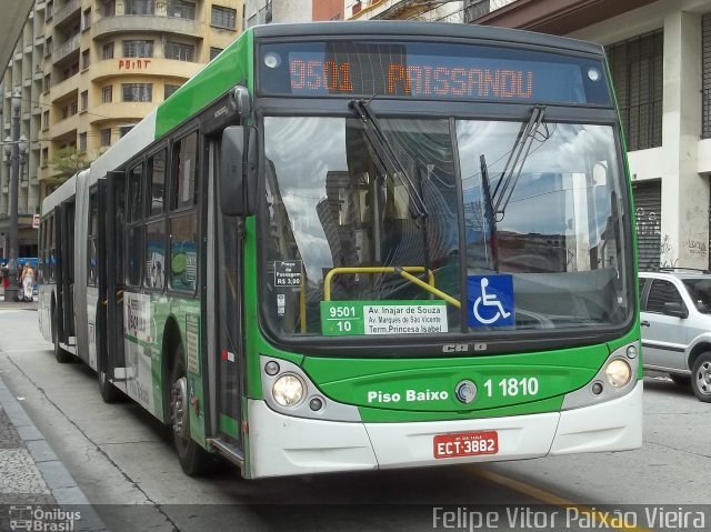 Viação Santa Brígida 1 1810 na cidade de São Paulo, São Paulo, Brasil, por Felipe Vitor Paixão Vieira. ID da foto: 739931.