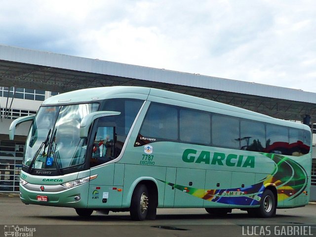 Viação Garcia 7787 na cidade de Telêmaco Borba, Paraná, Brasil, por Lucas Gabriel. Número da foto: #742884.