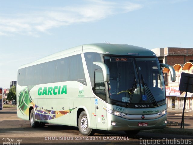 Viação Garcia 7797 na cidade de Cascavel, Paraná, Brasil, por Paulo Roberto Chulis. Número da foto: #742817.
