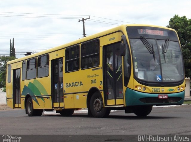 Viação Garcia 7605 na cidade de Paranavaí, Paraná, Brasil, por Robson Alves. ID da foto: 743337.