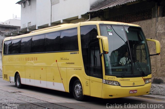 Viação Itapemirim 45801 na cidade de Rio de Janeiro, Rio de Janeiro, Brasil, por Carlos Eduardo Lopes. ID da foto: 744907.