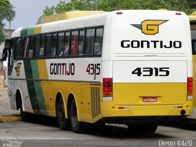 Empresa Gontijo de Transportes 4315 na cidade de São Paulo, São Paulo, Brasil, por Diego K420 . ID da foto: 745325.