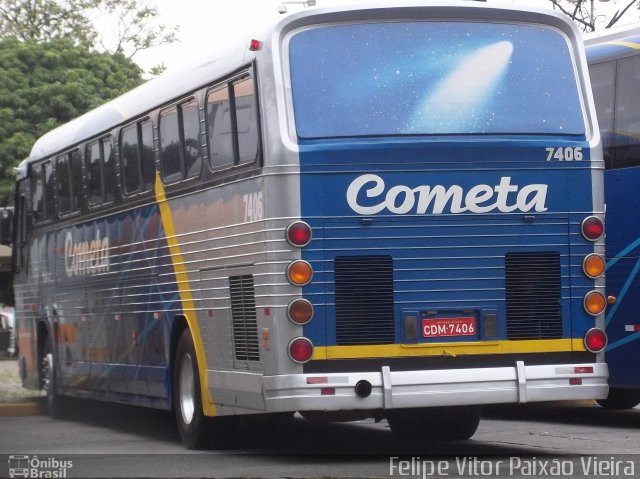 Viação Cometa 7406 na cidade de São Paulo, São Paulo, Brasil, por Felipe Vitor Paixão Vieira. ID da foto: 749502.