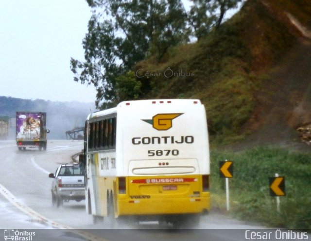 Empresa Gontijo de Transportes 5870 na cidade de Caeté, Minas Gerais, Brasil, por César Ônibus. ID da foto: 751272.