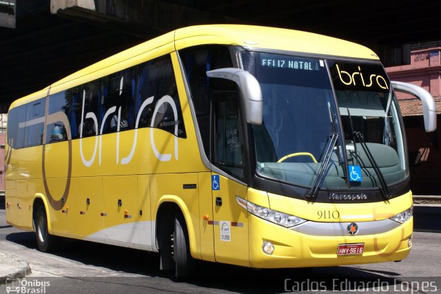 Brisa Ônibus 9110 na cidade de Rio de Janeiro, Rio de Janeiro, Brasil, por Carlos Eduardo Lopes. Número da foto: #751189.