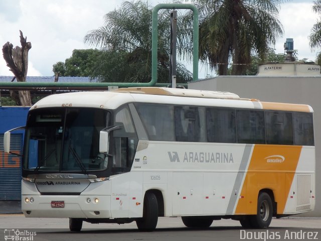Viação Araguarina 10605 na cidade de Goiânia, Goiás, Brasil, por Douglas Andrez. Número da foto: #751776.