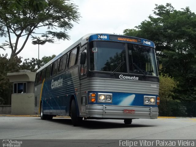 Viação Cometa 7408 na cidade de São Paulo, São Paulo, Brasil, por Felipe Vitor Paixão Vieira. ID da foto: 752700.