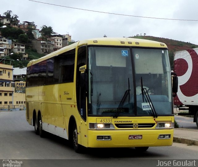 Viação Itapemirim 45335 na cidade de Muriaé, Minas Gerais, Brasil, por José Goulart. Número da foto: #704194.