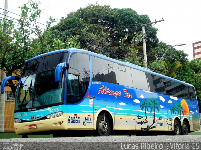Aliança Tur Transporte de Passageiros e Turismo 1413 na cidade de Vitória, Espírito Santo, Brasil, por Lucas  Ribeiro. Número da foto: #704008.