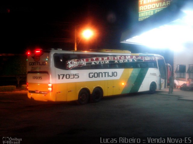 Empresa Gontijo de Transportes 17035 na cidade de Venda Nova do Imigrante, Espírito Santo, Brasil, por Lucas  Ribeiro. Número da foto: #710254.