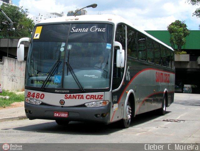 Viação Santa Cruz 8480 na cidade de São Paulo, São Paulo, Brasil, por Cleber C.  Moreira. ID da foto: 315323.