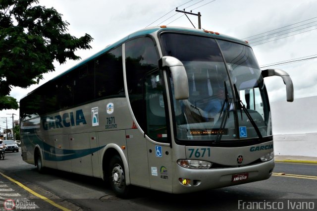 Viação Garcia 7671 na cidade de Presidente Prudente, São Paulo, Brasil, por Francisco Ivano. Número da foto: #317312.