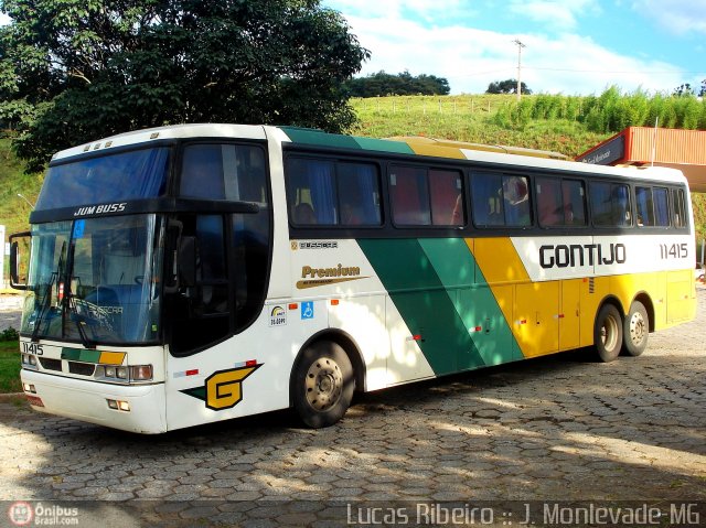 Empresa Gontijo de Transportes 11415 na cidade de João Monlevade, Minas Gerais, Brasil, por Lucas  Ribeiro. Número da foto: #323652.