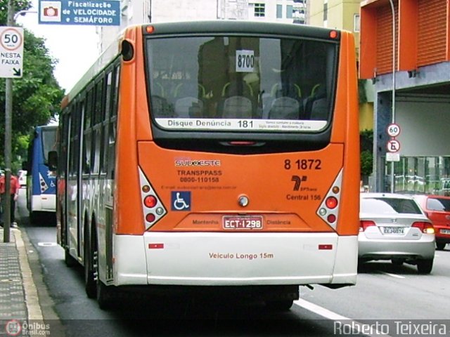 TRANSPPASS - Transporte de Passageiros 8 1872 na cidade de , por Roberto Teixeira. ID da foto: 331284.