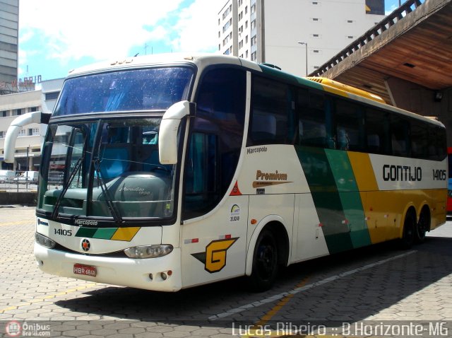 Empresa Gontijo de Transportes 14105 na cidade de Belo Horizonte, Minas Gerais, Brasil, por Lucas  Ribeiro. Número da foto: #330530.