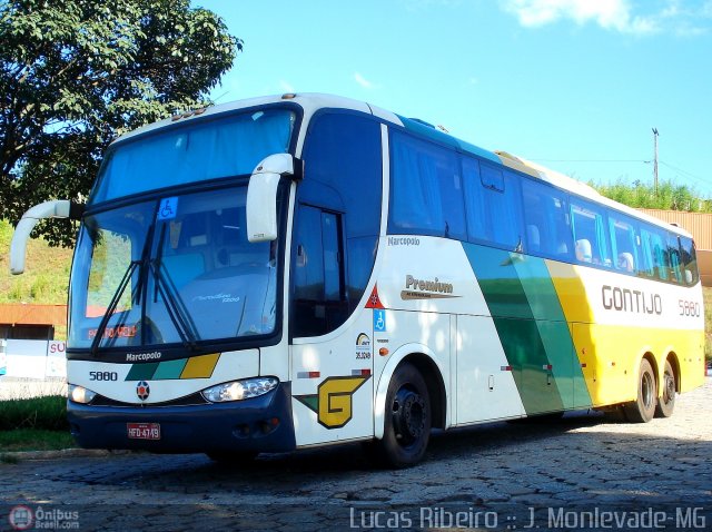 Empresa Gontijo de Transportes 5880 na cidade de João Monlevade, Minas Gerais, Brasil, por Lucas  Ribeiro. Número da foto: #308529.