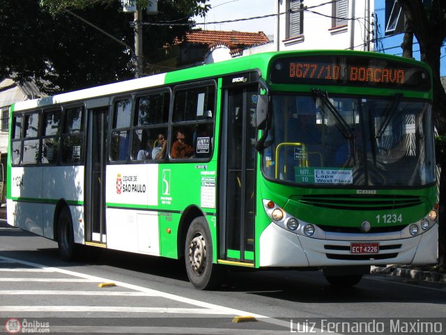 Viação Santa Brígida 1 1234 na cidade de São Paulo, São Paulo, Brasil, por Luiz Fernando Maximo. Número da foto: #308668.