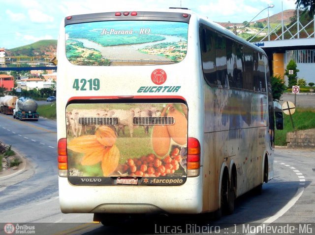 Eucatur - Empresa União Cascavel de Transportes e Turismo 4219 na cidade de João Monlevade, Minas Gerais, Brasil, por Lucas  Ribeiro. Número da foto: #309750.