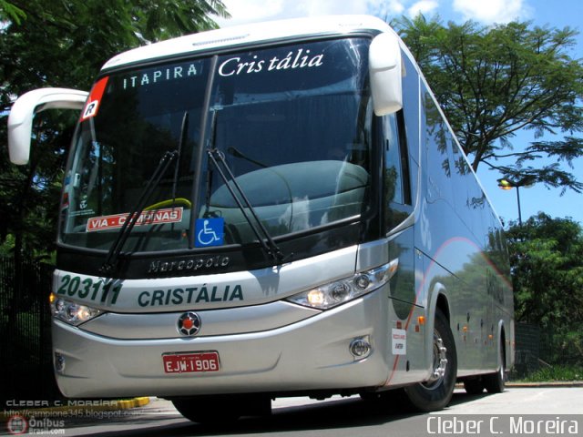 Expresso Cristália 203111 na cidade de São Paulo, São Paulo, Brasil, por Cleber C.  Moreira. Número da foto: #311449.