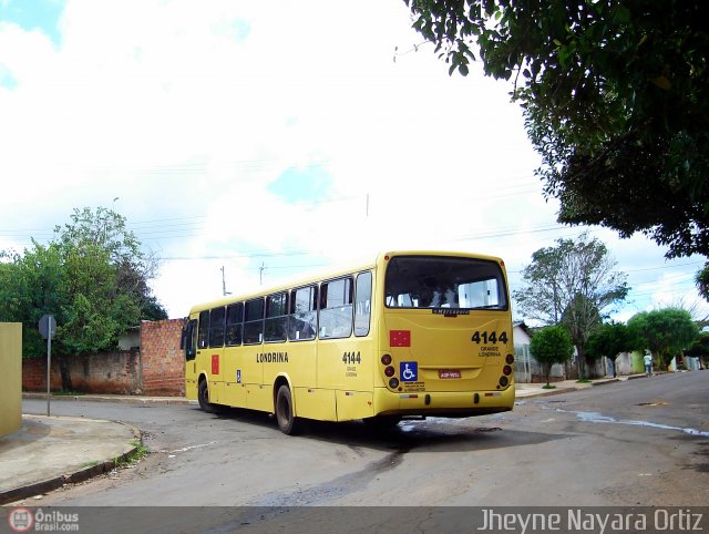 TCGL - Transportes Coletivos Grande Londrina 4144 na cidade de Londrina, Paraná, Brasil, por Jheyne Nayara Ortiz. ID da foto: 342205.