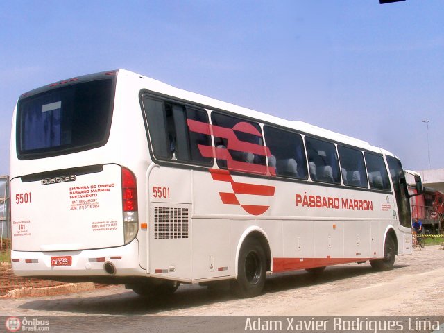 Empresa de Ônibus Pássaro Marron 5501 na cidade de Santos, São Paulo, Brasil, por Adam Xavier Rodrigues Lima. Número da foto: #344510.