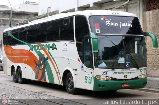 Empresa de Transportes Andorinha 5151 na cidade de Rio de Janeiro, Rio de Janeiro, Brasil, por Carlos Eduardo Lopes. Número da foto: #344274.
