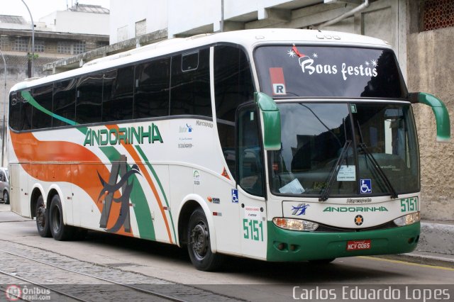 Empresa de Transportes Andorinha 5151 na cidade de Rio de Janeiro, Rio de Janeiro, Brasil, por Carlos Eduardo Lopes. ID da foto: 344274.