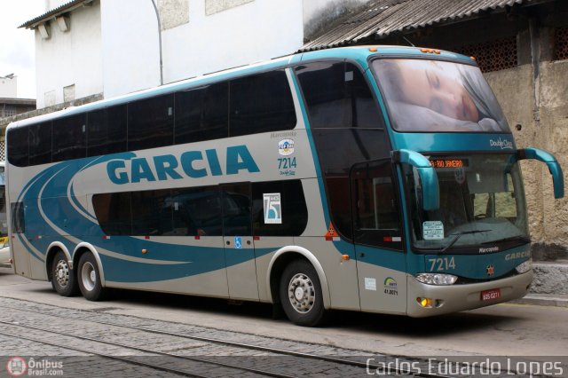 Viação Garcia 7214 na cidade de Rio de Janeiro, Rio de Janeiro, Brasil, por Carlos Eduardo Lopes. ID da foto: 344290.