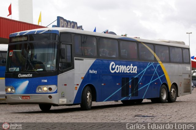 Viação Cometa 7706 na cidade de Ribeirão Preto, São Paulo, Brasil, por Carlos Eduardo Lopes. ID da foto: 346666.