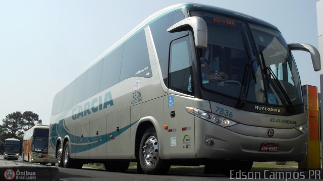 Viação Garcia 7836 na cidade de Ponta Grossa, Paraná, Brasil, por Edson Campos. Número da foto: #334324.