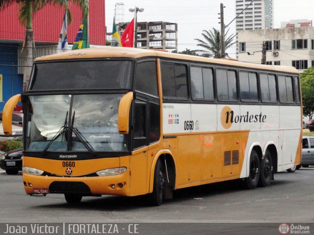 Viação Nordeste 0660 na cidade de Fortaleza, Ceará, Brasil, por João Victor. ID da foto: 355437.