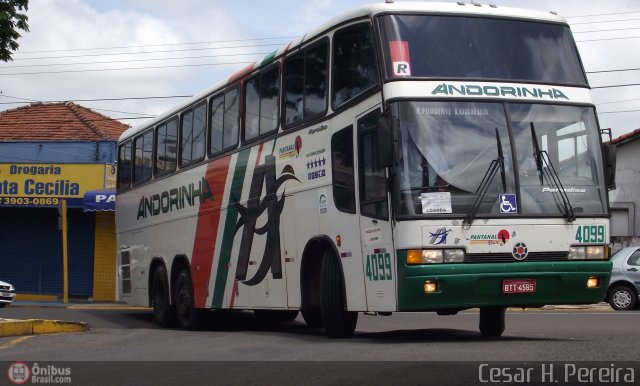 Empresa de Transportes Andorinha 4099 na cidade de Presidente Prudente, São Paulo, Brasil, por Cesar H. Pereira. Número da foto: #335616.