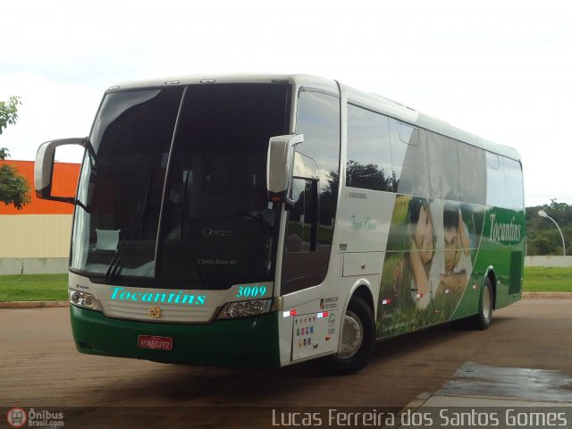 Tocantins Transportes e Turismo 3009 na cidade de Palmas, Tocantins, Brasil, por Lucas Ferreira dos Santos Gomes. ID da foto: 364172.