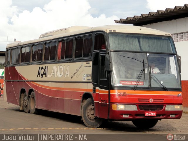 Viação Açailândia 2209 na cidade de Imperatriz, Maranhão, Brasil, por João Victor. ID da foto: 378401.