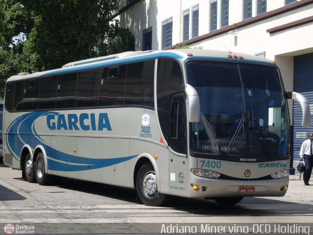 Viação Garcia 7400 na cidade de Rio de Janeiro, Rio de Janeiro, Brasil, por Adriano Minervino. ID da foto: 385213.