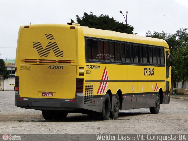 Viação Itapemirim 43001 na cidade de Vitória da Conquista, Bahia, Brasil, por Welder Dias. ID da foto: 388538.