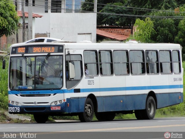 Viação Santana 02079 na cidade de Teresina, Piauí, Brasil, por João Victor. ID da foto: 388273.