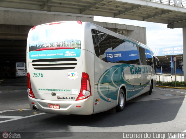 Viação Garcia 7576 na cidade de Campinas, São Paulo, Brasil, por Leonardo Luigi Maffei. ID da foto: 374782.