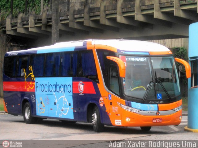Viação Piracicabana 1591 na cidade de Santos, São Paulo, Brasil, por Adam Xavier Rodrigues Lima. Número da foto: #425714.