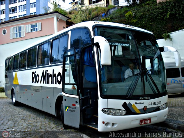 Transturismo Rio Minho RJ 166.003 na cidade de Petrópolis, Rio de Janeiro, Brasil, por Alexsandro  Farias Barros. ID da foto: 432077.