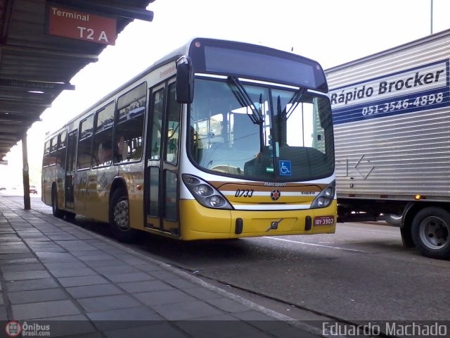 Companhia Carris Porto-Alegrense 0733 na cidade de Porto Alegre, Rio Grande do Sul, Brasil, por Eduardo Machado. Número da foto: #436964.