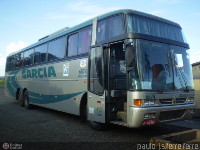 Viação Garcia 6874 na cidade de Paranacity, Paraná, Brasil, por Paulo J. S. Ferre. Número da foto: #405625.