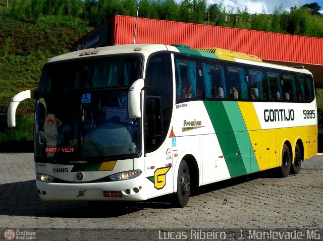 Empresa Gontijo de Transportes 5885 na cidade de João Monlevade, Minas Gerais, Brasil, por Lucas  Ribeiro. ID da foto: 406516.