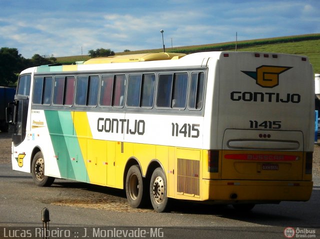 Empresa Gontijo de Transportes 11415 na cidade de João Monlevade, Minas Gerais, Brasil, por Lucas  Ribeiro. ID da foto: 406532.