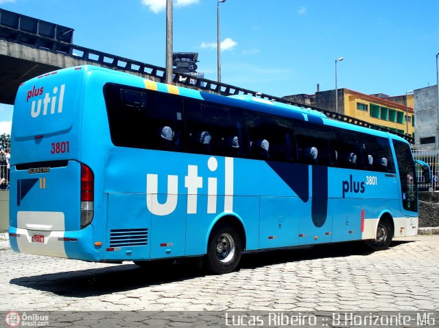 UTIL - União Transporte Interestadual de Luxo 3801 na cidade de Belo Horizonte, Minas Gerais, Brasil, por Lucas  Ribeiro. Número da foto: #407681.