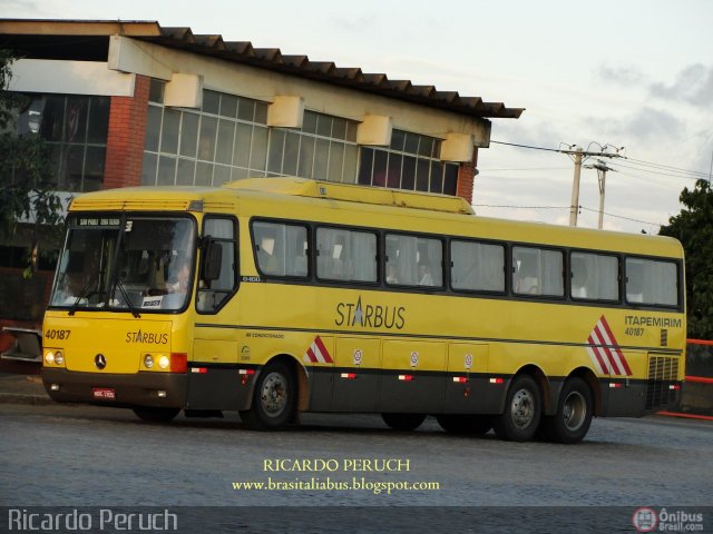 Viação Itapemirim 40187 na cidade de Vitória da Conquista, Bahia, Brasil, por Ricardo Peruch. ID da foto: 453189.