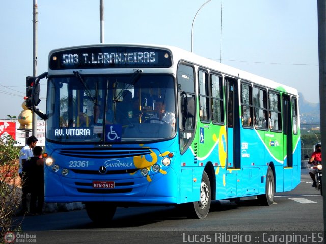 Expresso Santa Paula 23361 na cidade de Serra, Espírito Santo, Brasil, por Lucas  Ribeiro. Número da foto: #454857.