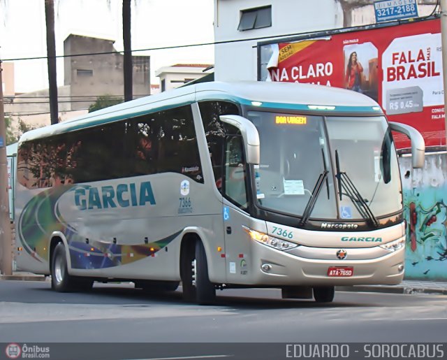 Viação Garcia 7366 na cidade de Sorocaba, São Paulo, Brasil, por EDUARDO - SOROCABUS. Número da foto: #455641.