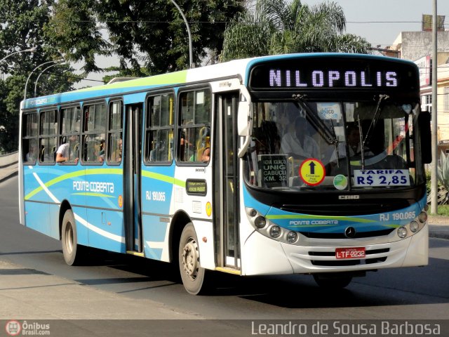 Viação Ponte Coberta RJ 190.065 na cidade de Rio de Janeiro, Rio de Janeiro, Brasil, por Leandro de Sousa Barbosa. Número da foto: #469130.