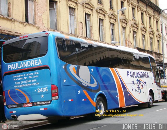 Paulandrea Transportes e Turismo 2435 na cidade de São Paulo, São Paulo, Brasil, por Jones Bh. Número da foto: #442338.